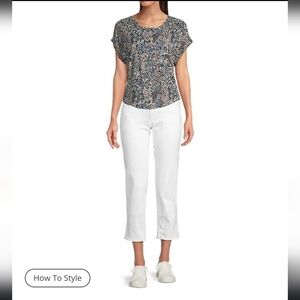 Lucky Brand Mid-Rise  WHITE  Crop Ava Jeans. Sz 8/29 EUC